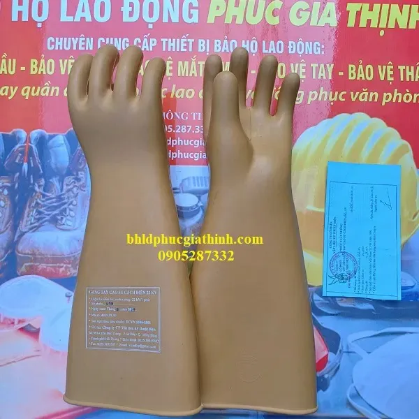Găng tay cao su cách điện 24KV VICADI có tem kiểm định