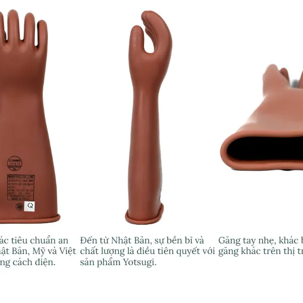 Găng tay cao su cách điện cao áp 26.5KV Yotsugi Nhật Bản chính hãng dài 460mm