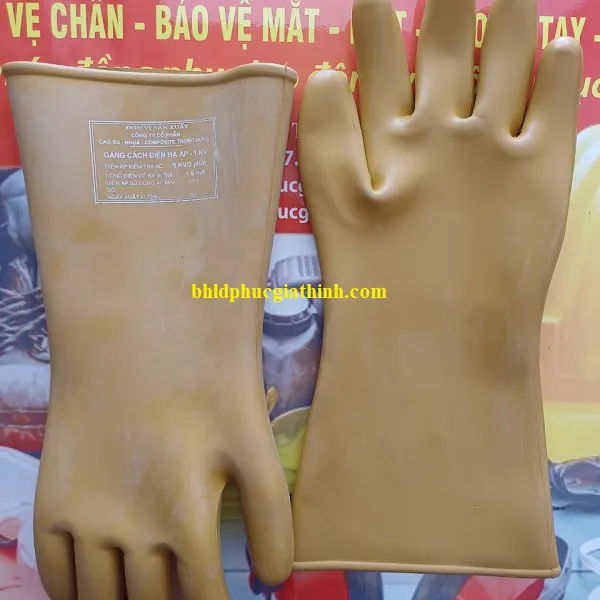 Găng tay cao su cách điện hạ áp 1KV Trọng Hưng có kiểm định