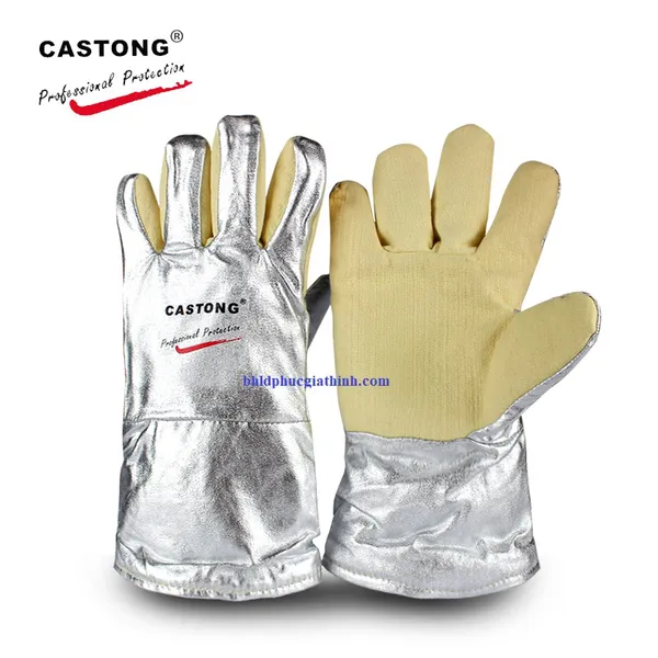 Găng tay chịu nhiệt 500 độ Castong YERR15-34 tráng nhôm