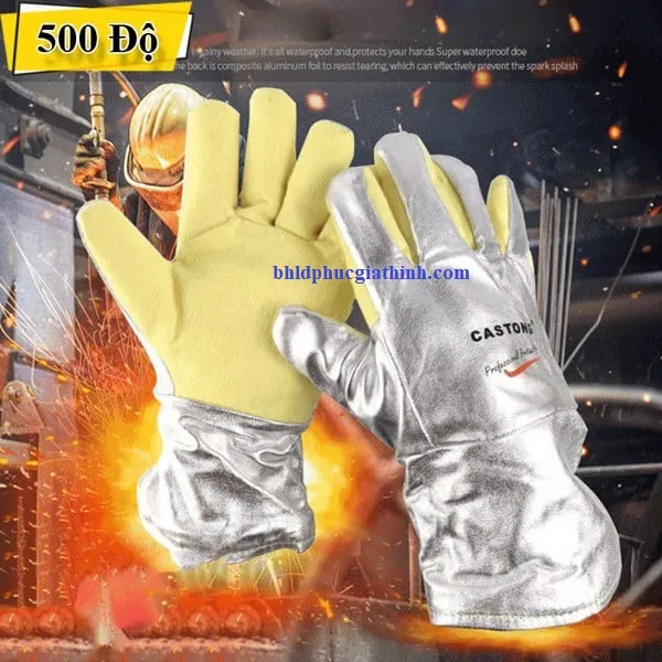 Găng tay chịu nhiệt 500 độ Castong YERR15-34 tráng nhôm