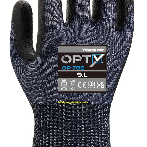 Găng tay chống cắt Wonder Grip Opty OP-785 Nhật Bản lòng bàn tay phủ PU