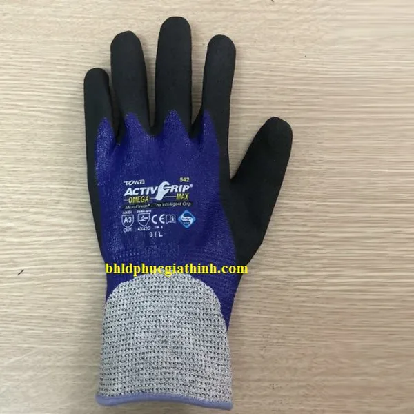 Găng tay chống dầu chống cắt cấp độ 5 Towa ActivGrip Omega Max 542