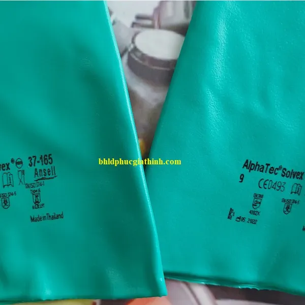 Găng tay công nghiệp chống hoá chất Ansell 37-165 chất liệu Nitrile