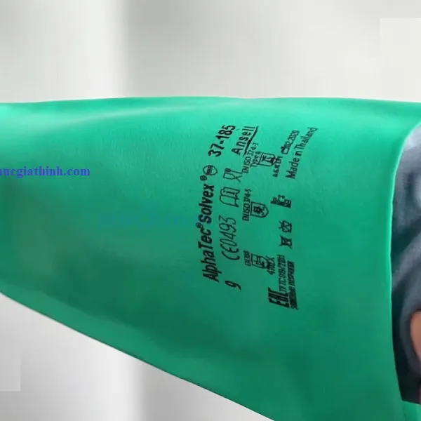 Găng tay công nghiệp chống hoá chất Ansell 37-185 chất liệu Nitrile dài 45cm
