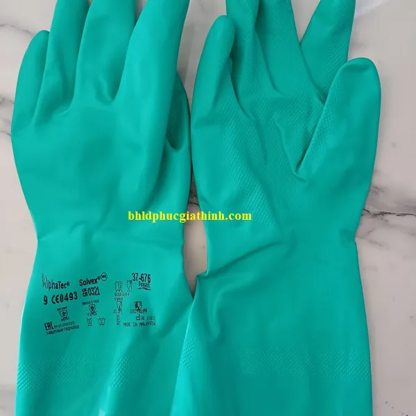 Găng tay chống hoá chất chống dầu Ansell 37-676 dùng được nhiều lần