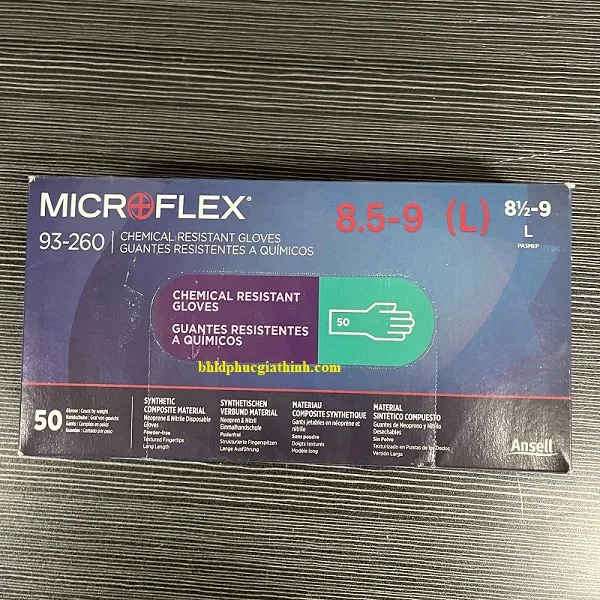 Găng tay chống hóa chất 3 lớp dùng một lần Ansell MICROFLEX 93-260