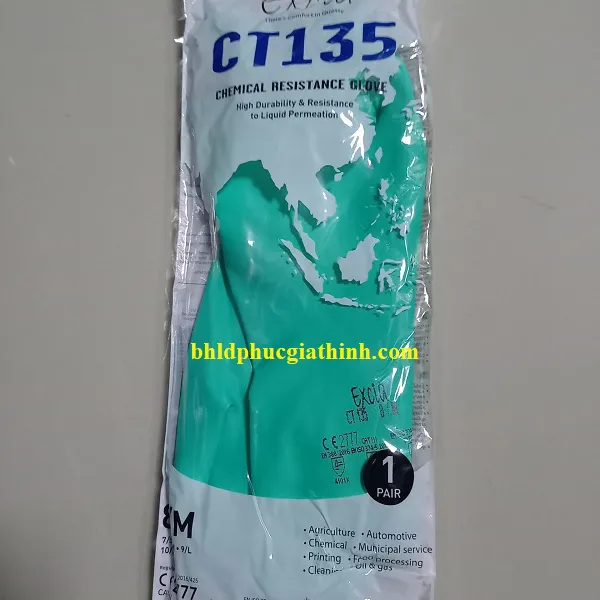 Găng tay chống hoá chất Excia CT135 chất liệu Nitrile Malaysia