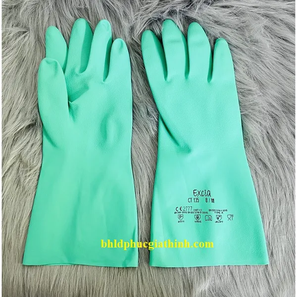 Găng tay chống hoá chất Excia CT135 chất liệu Nitrile Malaysia