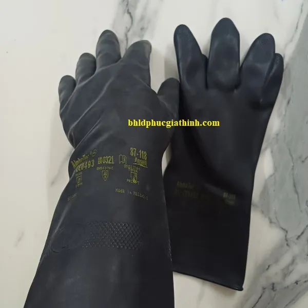 Găng tay chống Axit H2SO4 96% và chống hoá chất Ansell Alphatec 87-118