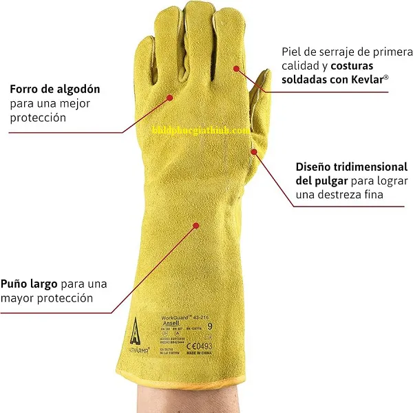 Găng tay da hàn Ansell ActivArmr™ 43-216 chính hãng – Chịu nhiệt cao