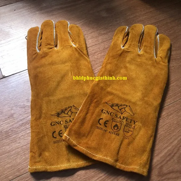 Găng tay da hàn con ngựa 2 lớp GNC Safety dài 14inch chịu nhiệt chống cháy