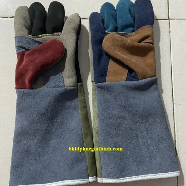 Găng tay Da Hàn dài 2 lớp dùng trong cơ khí