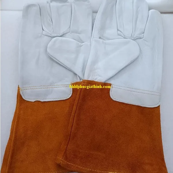 Găng tay da hàn TIG 2233 dài 34cm chất liệu da cừu kết hợp da bò