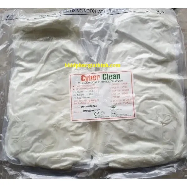 Găng tay chất liệu Nitrile dùng trong phòng sạch Cyber Clean dài 30cm thương hiệu Top Glove