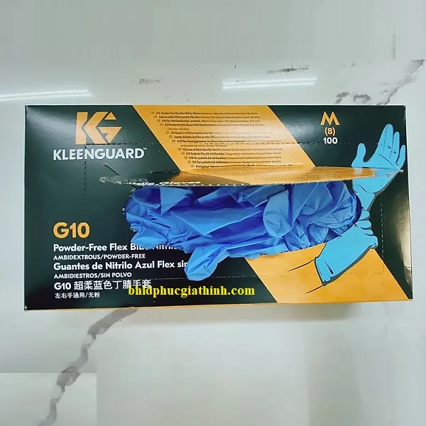 Găng tay Nitrile màu xanh chuyên dùng trong thực phẩm Kimberly-Clark Kleenguard G10