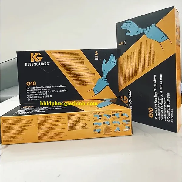 Găng tay Nitrile màu xanh chuyên dùng trong thực phẩm Kimberly-Clark Kleenguard G10