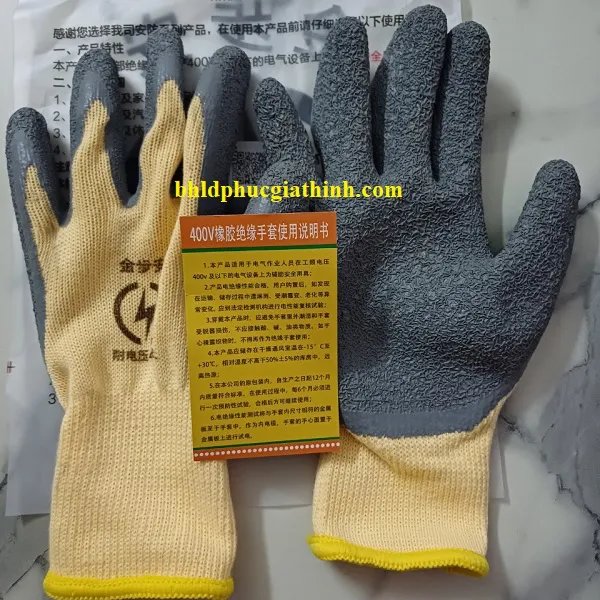 Găng tay phủ cao su cách điện 400V