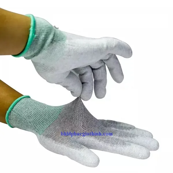 Găng tay sợi Carbon PU phủ bàn chống tĩnh điện BA2305SP