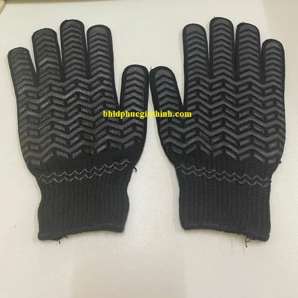 Găng tay sợi Poly phủ vân nhựa lòng bàn tay
