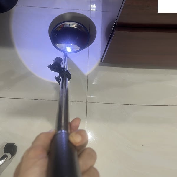 Gương cầu lồi soi kiểm tra thiết bị phi 21cm tay cầm dài 97cm