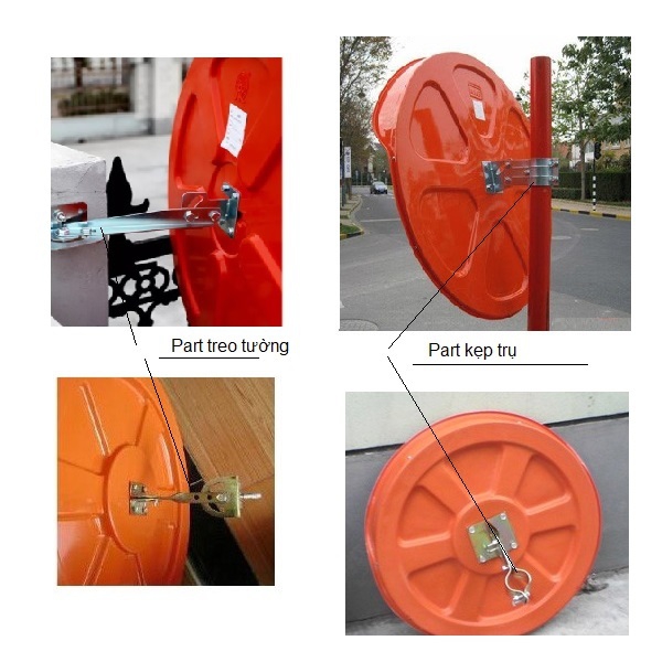 Gương cầu lồi giao thông bằng nhựa D120cm có mái che