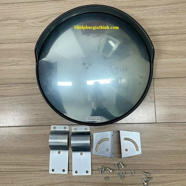 Gương cầu lồi giao thông bằng nhựa D60cm có mái che màu đen