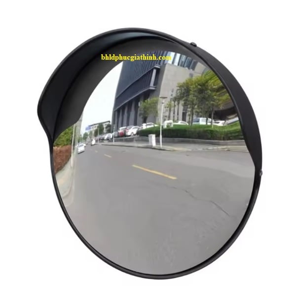 Gương cầu lồi giao thông bằng nhựa D60cm có mái che màu đen