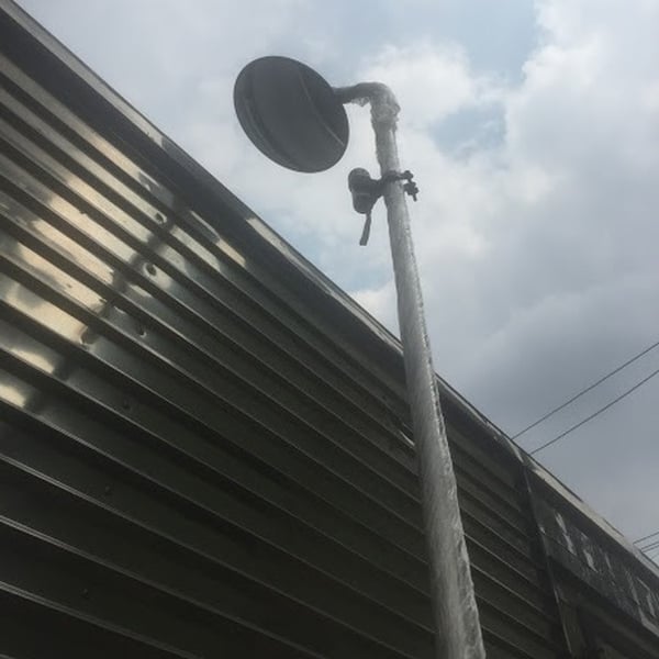 Gương cầu lồi kiểm định soi gầm xe phi 250mm tay cầm inox 1.7m