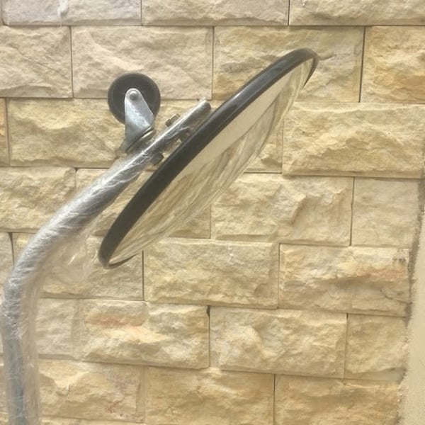 Gương cầu lồi kiểm định soi gầm xe phi 250mm tay cầm inox 1.7m