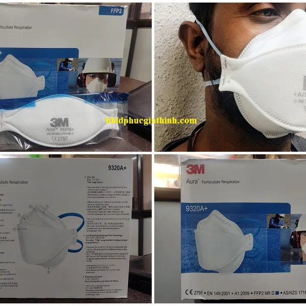 Khẩu trang cao cấp bảo hộ hô hấp 3M™ 9320+ tiêu chuẩn FFP2 dây đeo qua đầu
