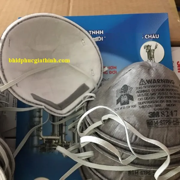 Khẩu trang than hoạt tính 3M 8247 R95 lọc bụi và hơi hữu cơ