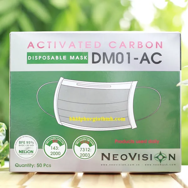 Khẩu trang than hoạt tính 4 lớp cao cấp DM01-AC NeoVision chính hãng