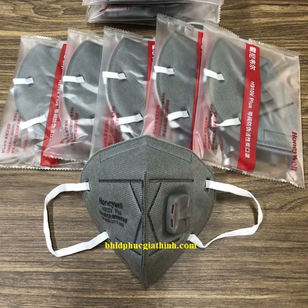 Khẩu trang than hoạt tính 4 lớp Honeywell H910V Plus KN95 có van thở