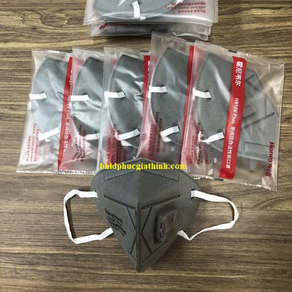 Khẩu trang than hoạt tính 4 lớp Honeywell H910V Plus KN95 có van thở