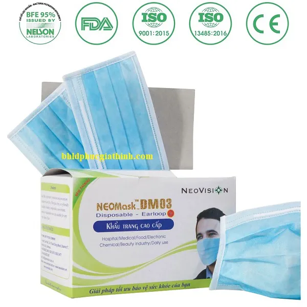 Khẩu trang y tế 3 lớp kháng khuẩn cao cấp DM03 – NW NeoVision chính hãng