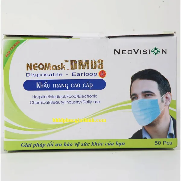 Khẩu trang y tế 3 lớp kháng khuẩn cao cấp DM03 – NW NeoVision chính hãng
