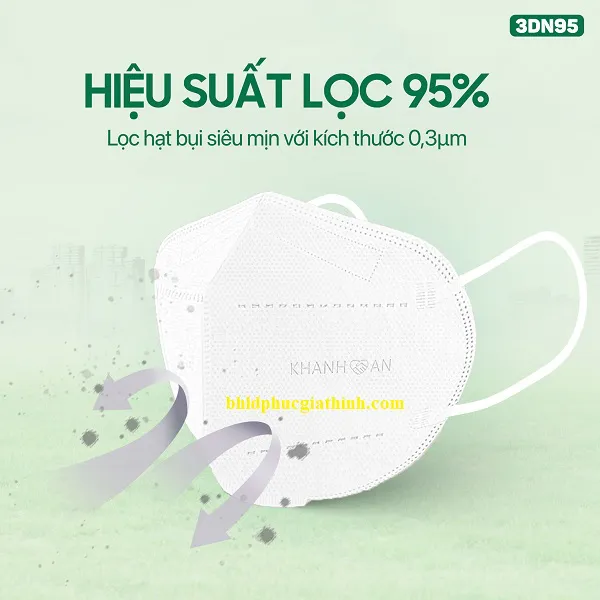 Khẩu trang y tế 4 lớp 3DN95 Khánh An lọc khuẩn đến 99%