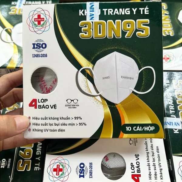 Khẩu trang y tế 4 lớp 3DN95 Khánh An lọc khuẩn đến 99%