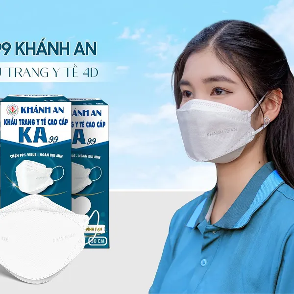 Khẩu trang y tế 4D 4 lớp KA99 Khánh An lọc khuẩn 99%