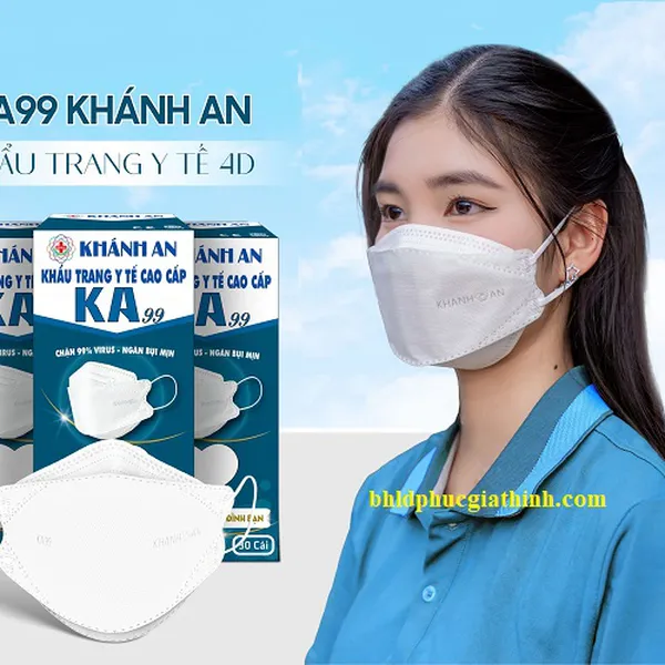 Khẩu trang y tế 4D 4 lớp KA99 Khánh An lọc khuẩn 99%
