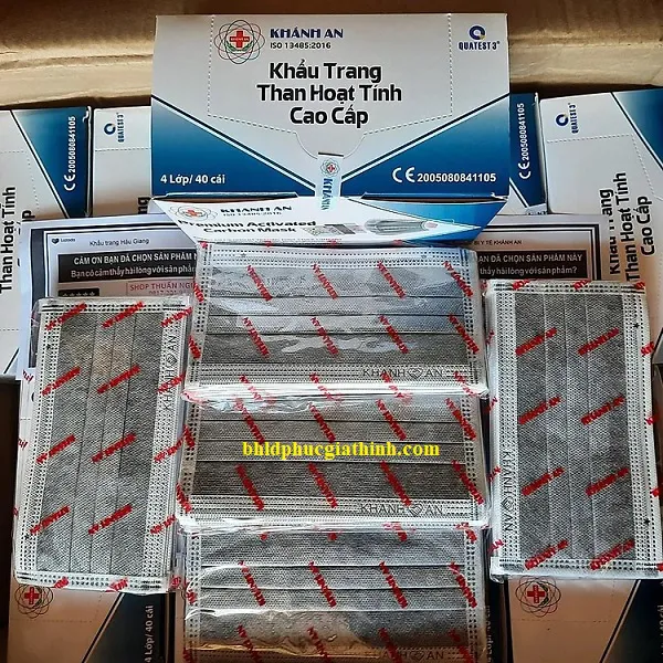 Khẩu trang y tế 4 lớp than hoạt tính Khánh An