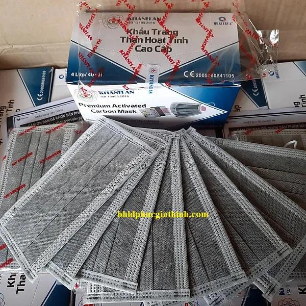 Khẩu trang y tế 4 lớp than hoạt tính Khánh An