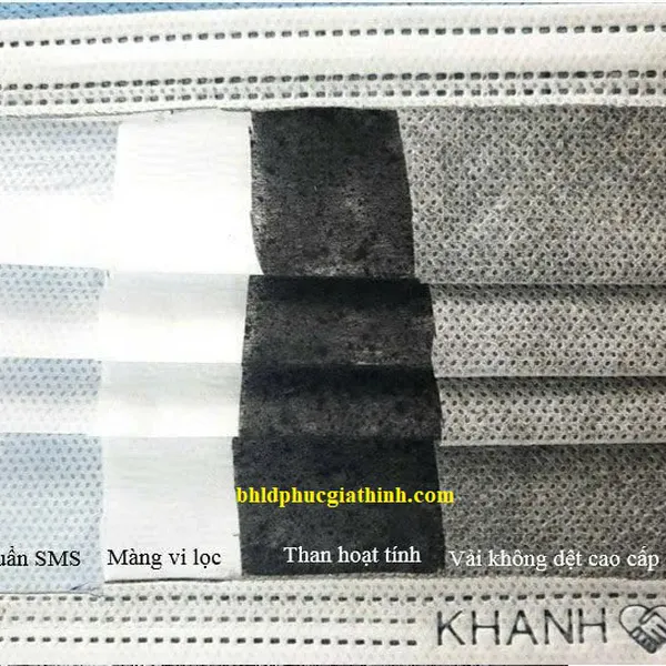 Khẩu trang y tế 4 lớp than hoạt tính Khánh An
