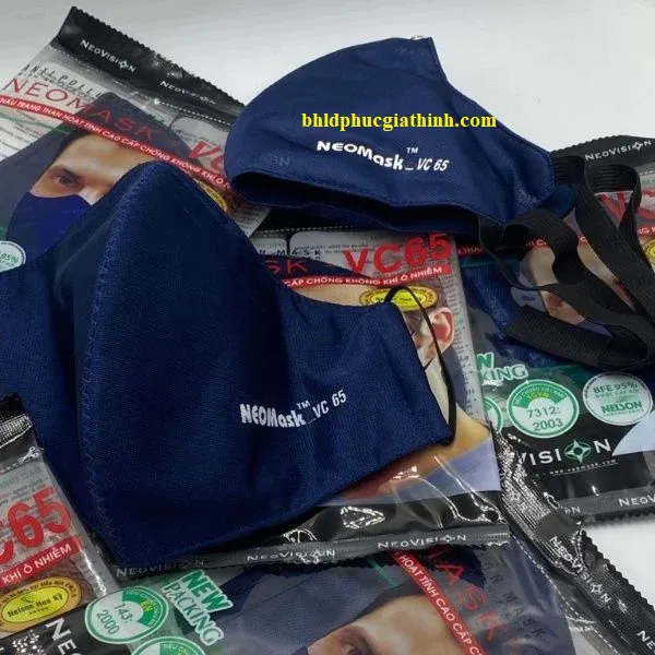 Khẩu trang than hoạt tính lọc bụi kháng khuẩn NeoMask VC65 dây đeo qua gáy
