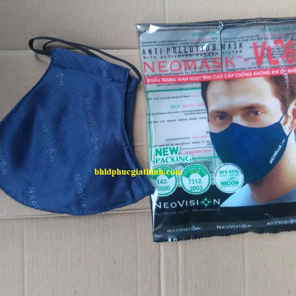 Khẩu trang than hoạt tính lọc bụi kháng khuẩn NeoMask VC65 dây đeo qua tai