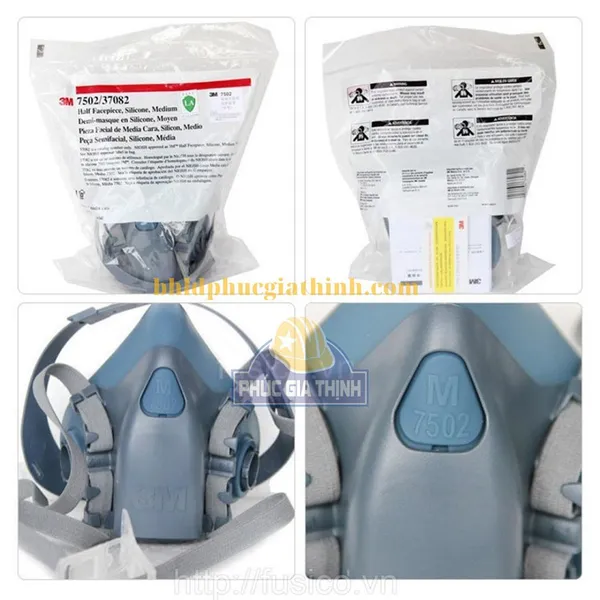 Mặt nạ phòng độc 3M 7502 chính hãng sử dụng 2 Phin lọc