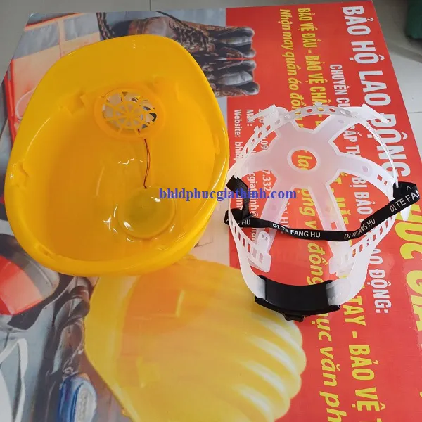 Nón bảo hộ cao cấp gắn quạt dùng Pin năng lượng mặt trời