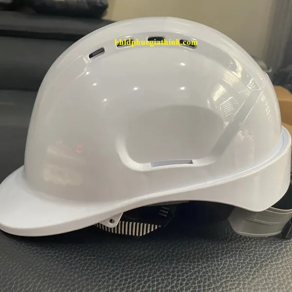 Nón bảo hộ lỗ thoáng Safetyman GM16 màu trắng có nút vặn