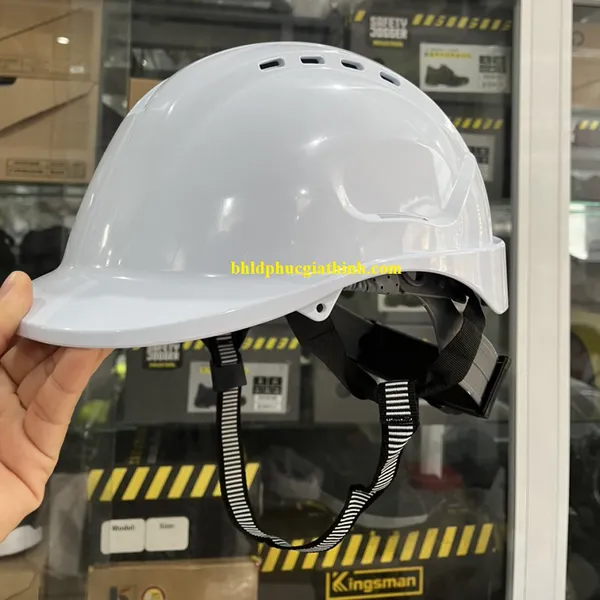Nón bảo hộ lỗ thoáng Safetyman GM16 màu trắng có nút vặn